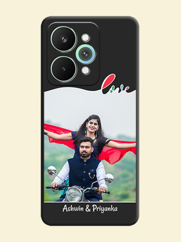 Fall in Love Pattern with Picture on Photo On Space Black Custom Soft Matte Mobile Back Cover - Realme 15 Pro 5G
