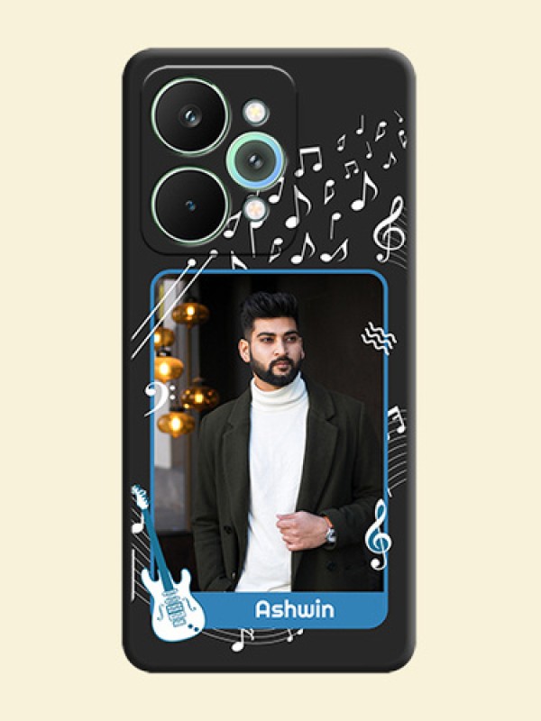 Musical Theme Design with Text on Photo On Space Black Custom Soft Matte Mobile Back Cover - Realme 15 Pro 5G