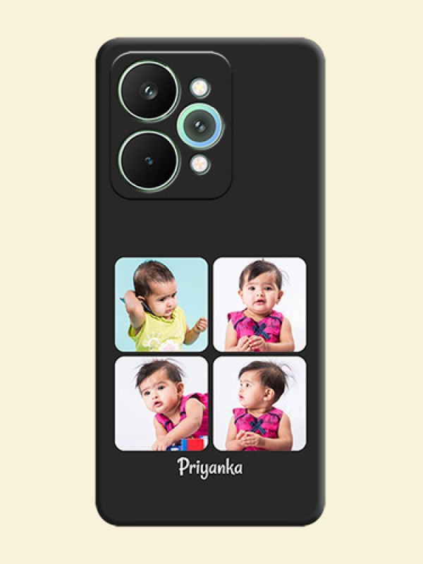 Floral Art with 6 Image Holder on Photo On Space Black Custom Soft Matte Mobile Back Cover - Realme 15 Pro 5G