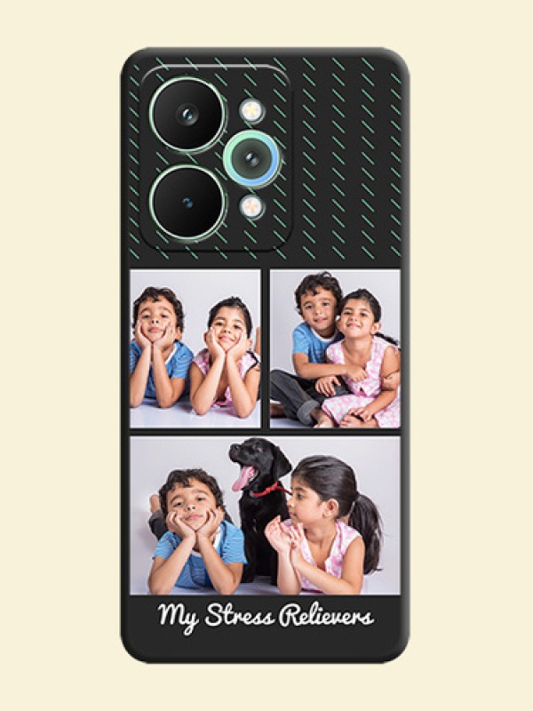 Cross Dotted Pattern with 2 Image Holder On Space Black Custom Soft Matte Mobile Back Cover - Realme 15 Pro 5G