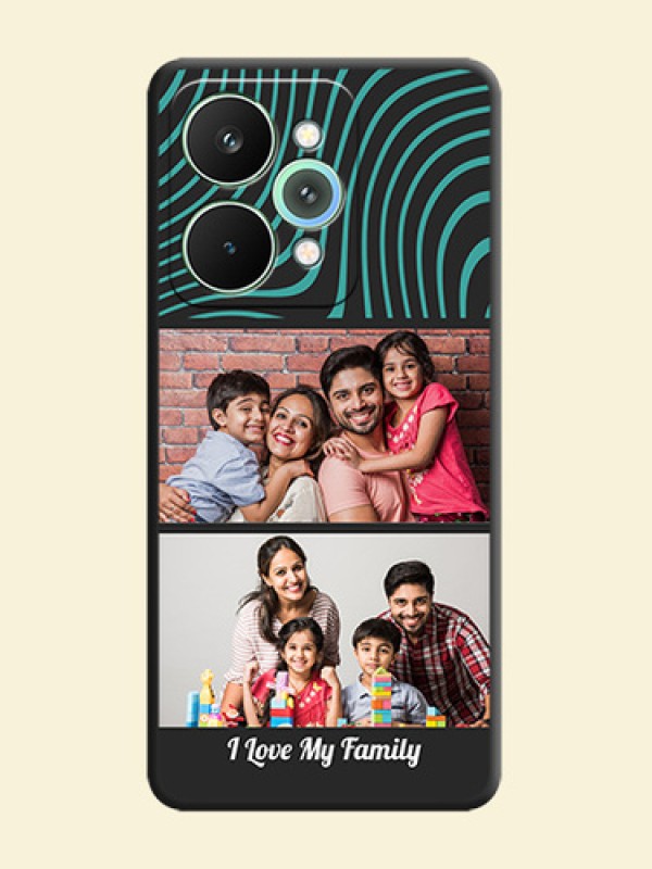 Wave Pattern with 2 Image Holder On Space Black Custom Soft Matte Mobile Back Cover - Realme 15 Pro 5G