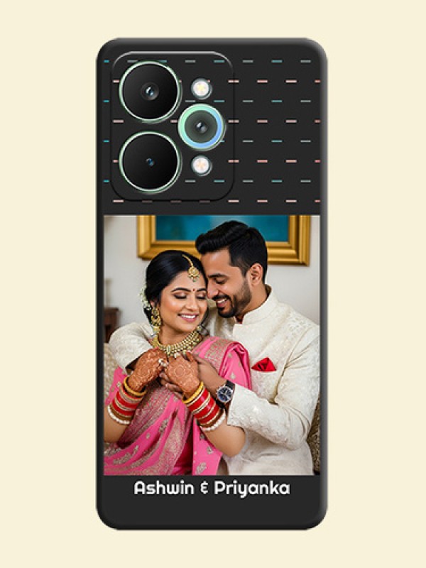 Line Pattern Design with Text On Space Black Custom Soft Matte Mobile Back Cover - Realme 15 Pro 5G
