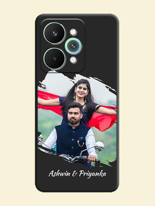 Grunge Brush Strokes on Photo On Space Black Custom Soft Matte Mobile Back Cover - Realme 15 Pro 5G