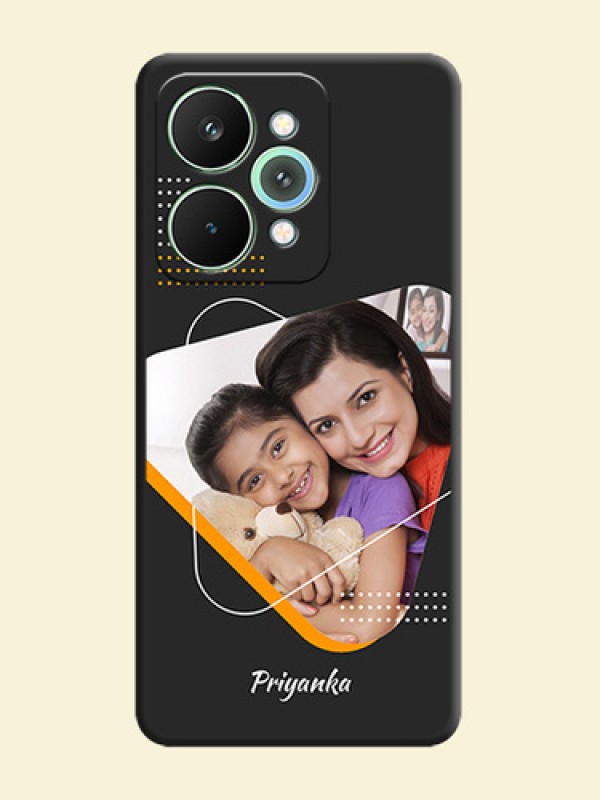 Yellow Triangle on Photo On Space Black Custom Soft Matte Mobile Back Cover - Realme 15 Pro 5G