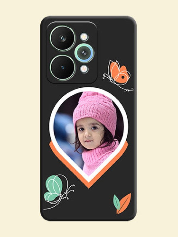 Upload Pic With Simple Butterly Design On Space Black Custom Soft Matte Mobile Back Cover - Realme 15 Pro 5G