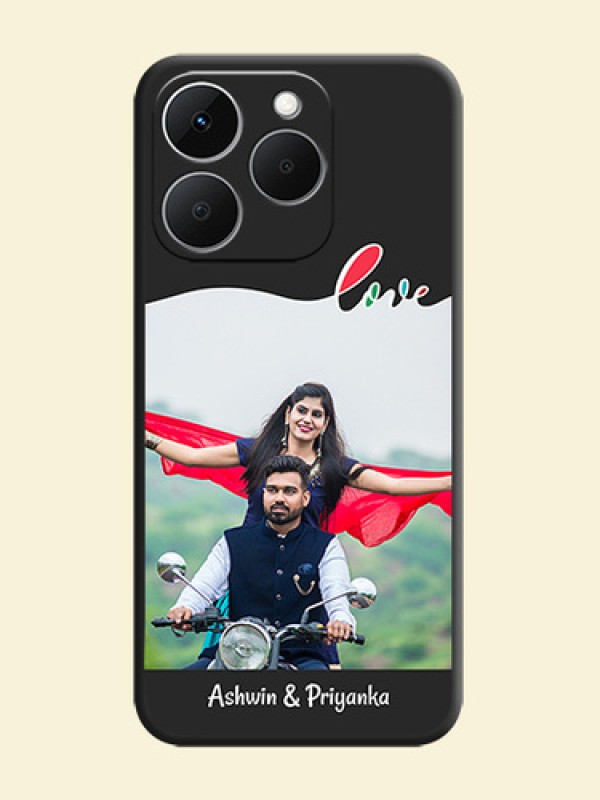 Fall in Love Pattern with Picture on Photo On Space Black Custom Soft Matte Mobile Back Cover - Realme 15T 5G