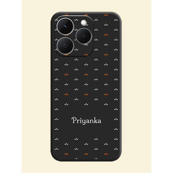 Simple Pattern With Custom Text On Space Black Custom Soft Matte Mobile Back Cover - Realme 15T 5G