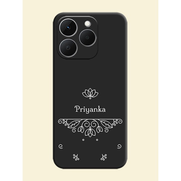 Lotus Garden Custom Text On Space Black Custom Soft Matte Mobile Back Cover - Realme 15T 5G