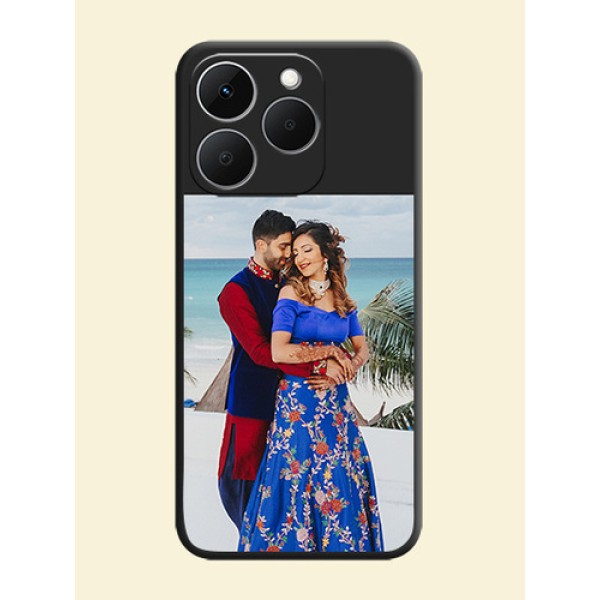 Image Upload With Space Black Color On Custom Soft Matte Mobile Back Cover - Realme 15T 5G
