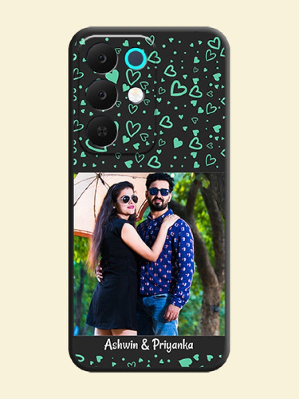 Sea Green Indefinite Love Pattern on Photo On Space Black Custom Soft Matte Mobile Back Cover - Realme 15X 5G