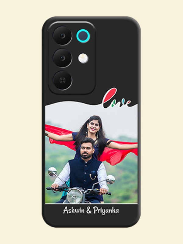 Fall in Love Pattern with Picture on Photo On Space Black Custom Soft Matte Mobile Back Cover - Realme 15X 5G