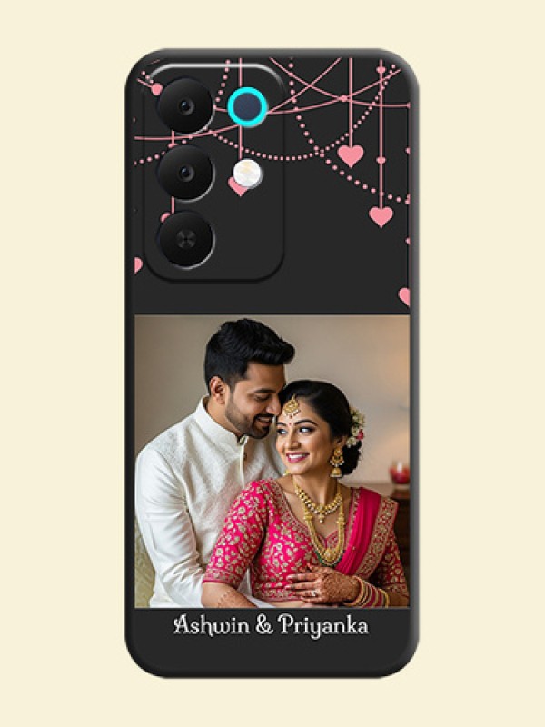 Pink Love Hangings with Text On Space Black Custom Soft Matte Mobile Back Cover - Realme 15X 5G