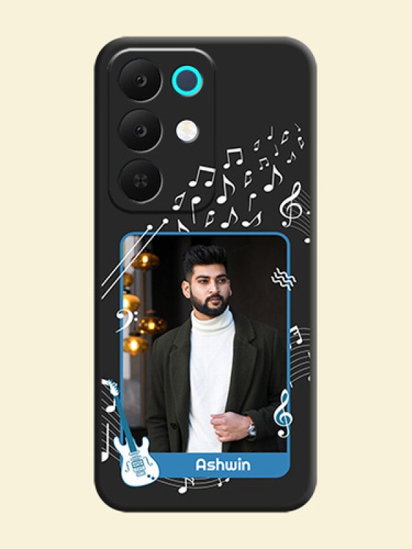 Musical Theme Design with Text on Photo On Space Black Custom Soft Matte Mobile Back Cover - Realme 15X 5G