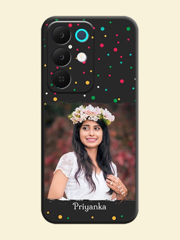 Multicolor Dotted Pattern with Text On Space Black Custom Soft Matte Mobile Back Cover - Realme 15X 5G