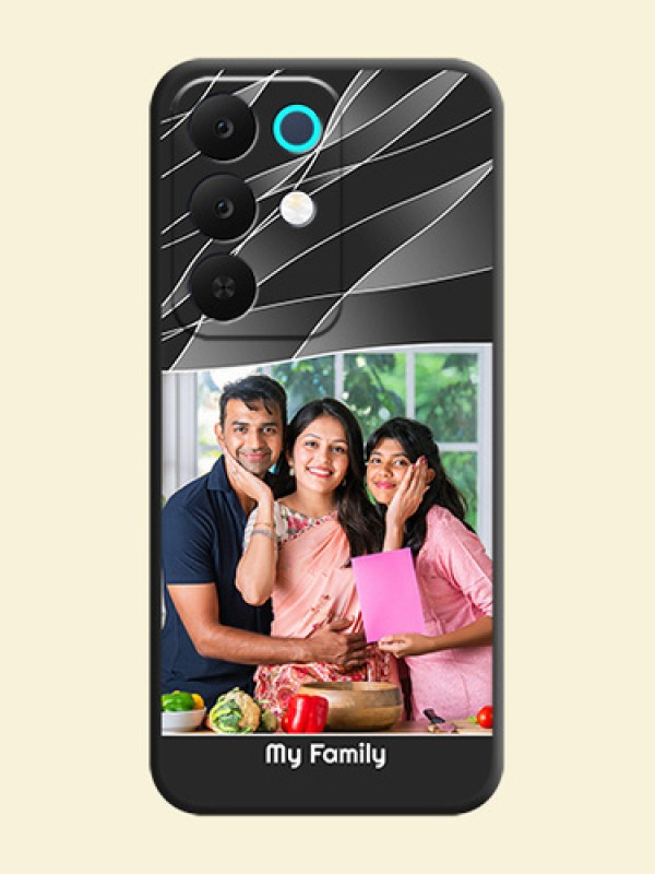 Mixed Wave Lines on Photo On Space Black Custom Soft Matte Mobile Back Cover - Realme 15X 5G
