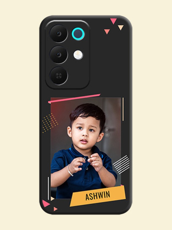 Photo Frame with Triangle Small Dots on Photo On Space Black Custom Soft Matte Mobile Back Cover - Realme 15X 5G