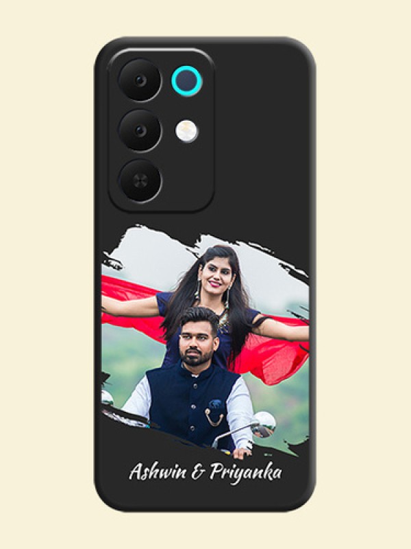Grunge Brush Strokes on Photo On Space Black Custom Soft Matte Mobile Back Cover - Realme 15X 5G