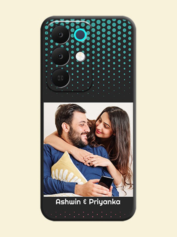 Faded Dots with Grunge Photo Frame and Text On Space Black Custom Soft Matte Mobile Back Cover - Realme 15X 5G