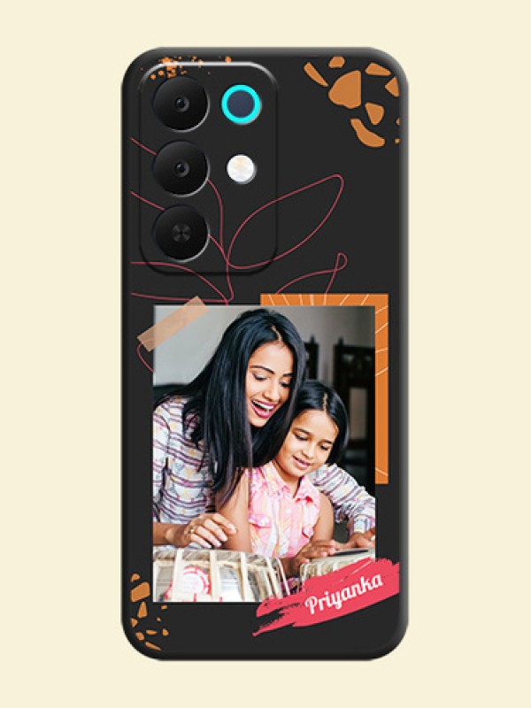 Orange Photo Frame On Space Black Custom Soft Matte Mobile Back Cover - Realme 15X 5G