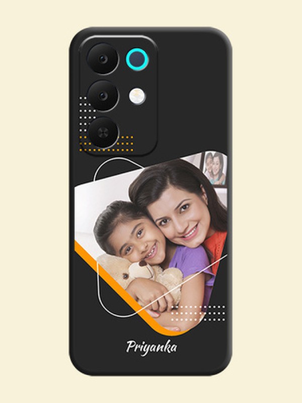 Yellow Triangle on Photo On Space Black Custom Soft Matte Mobile Back Cover - Realme 15X 5G