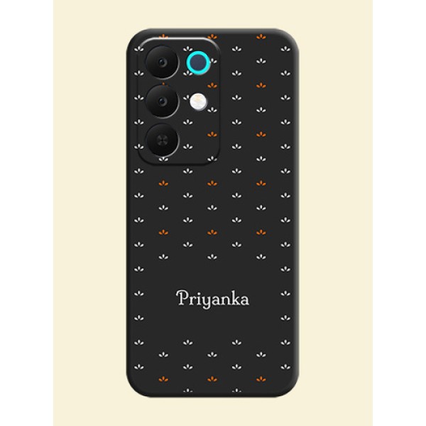Simple Pattern With Custom Text On Space Black Custom Soft Matte Mobile Back Cover - Realme 15X 5G