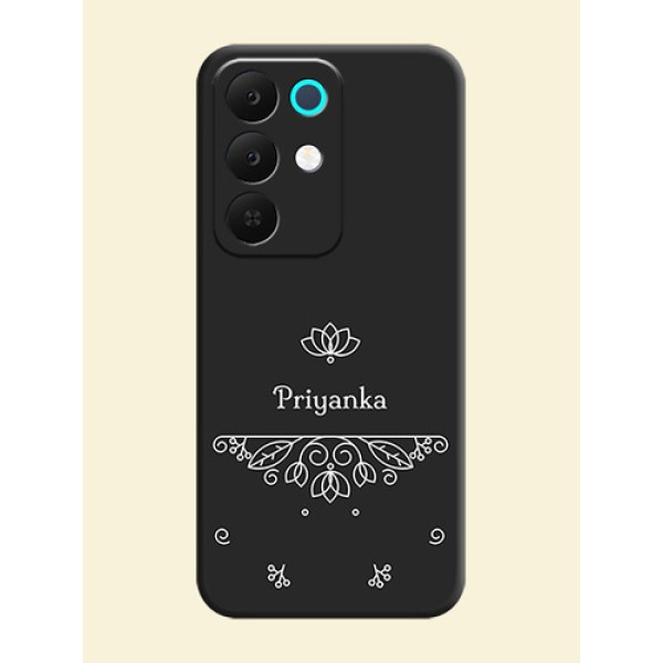 Lotus Garden Custom Text On Space Black Custom Soft Matte Mobile Back Cover - Realme 15X 5G