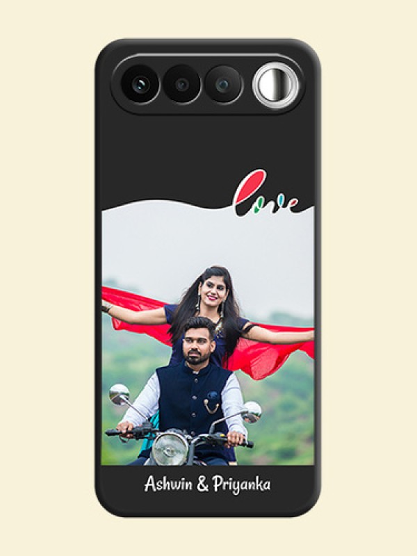 Fall in Love Pattern with Picture on Photo On Space Black Custom Soft Matte Mobile Back Cover - Realme 16 5G