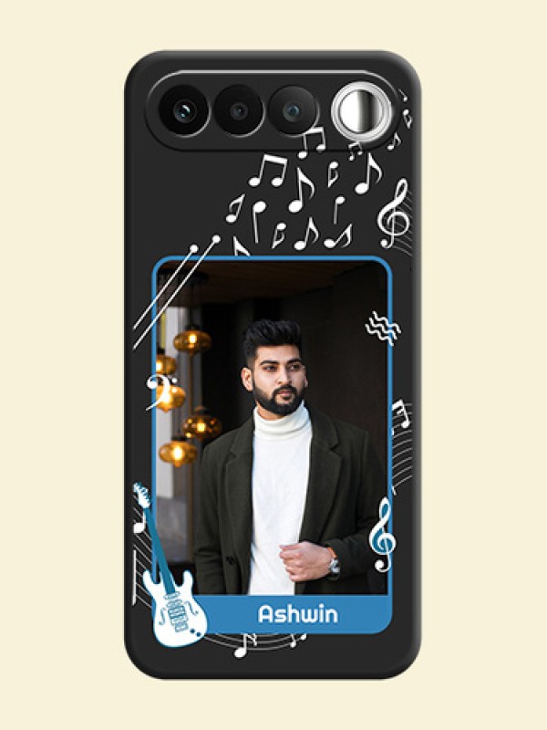 Musical Theme Design with Text on Photo On Space Black Custom Soft Matte Mobile Back Cover - Realme 16 5G