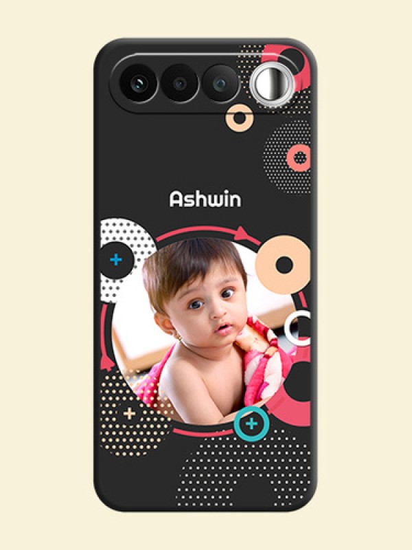 Multicoloured Round Image On Space Black Custom Soft Matte Mobile Back Cover - Realme 16 5G