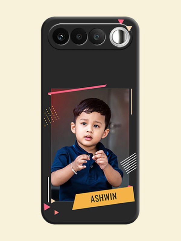 Photo Frame with Triangle Small Dots on Photo On Space Black Custom Soft Matte Mobile Back Cover - Realme 16 5G