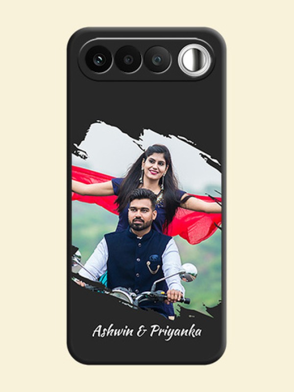 Grunge Brush Strokes on Photo On Space Black Custom Soft Matte Mobile Back Cover - Realme 16 5G