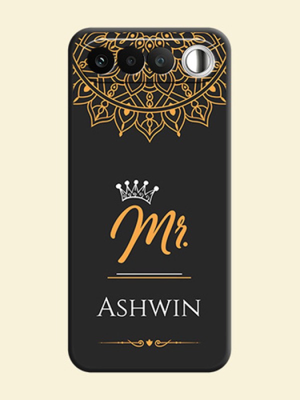 Mr Name with Floral Design On Space Black Custom Soft Matte Mobile Back Cover - Realme 16 5G