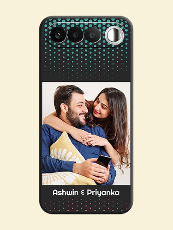 Faded Dots with Grunge Photo Frame and Text On Space Black Custom Soft Matte Mobile Back Cover - Realme 16 5G
