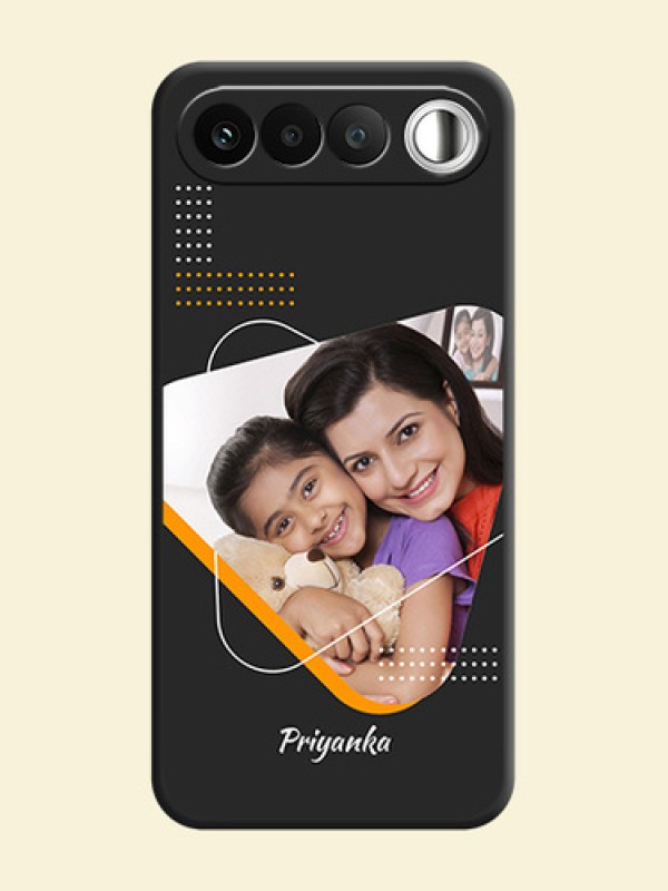 Yellow Triangle on Photo On Space Black Custom Soft Matte Mobile Back Cover - Realme 16 5G
