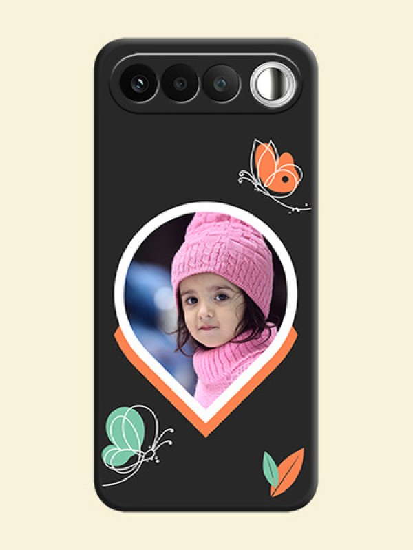 Upload Pic With Simple Butterly Design On Space Black Custom Soft Matte Mobile Back Cover - Realme 16 5G