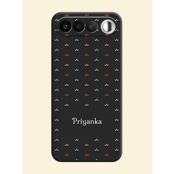 Simple Pattern With Custom Text On Space Black Custom Soft Matte Mobile Back Cover - Realme 16 5G