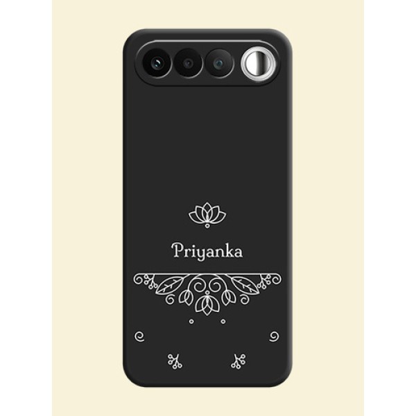 Lotus Garden Custom Text On Space Black Custom Soft Matte Mobile Back Cover - Realme 16 5G