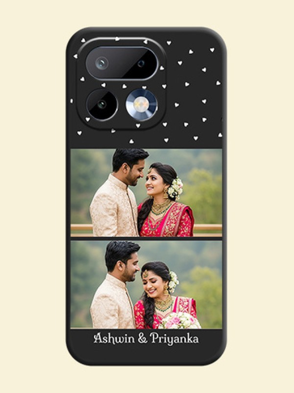 Miniature Love Symbols with Name On Space Black Custom Soft Matte Mobile Back Cover - Realme 16 Pro 5G