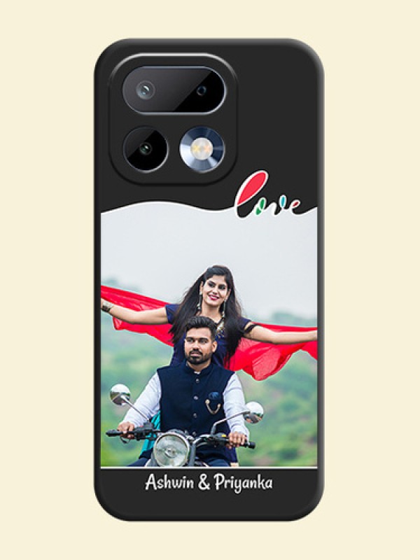 Fall in Love Pattern with Picture on Photo On Space Black Custom Soft Matte Mobile Back Cover - Realme 16 Pro 5G