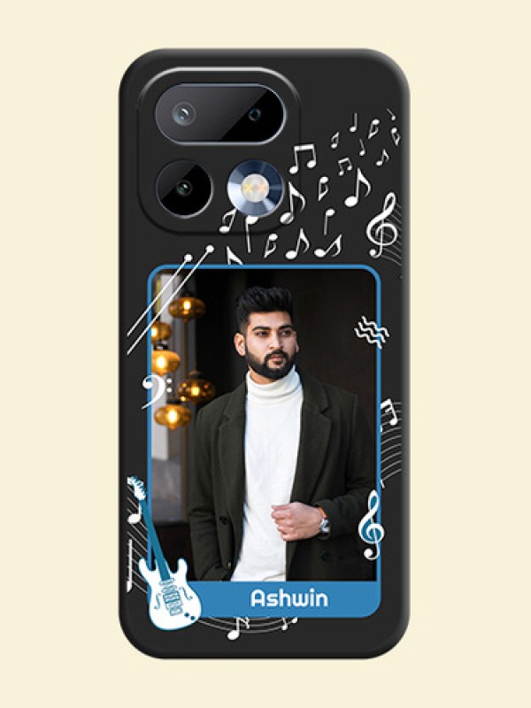 Musical Theme Design with Text on Photo On Space Black Custom Soft Matte Mobile Back Cover - Realme 16 Pro 5G