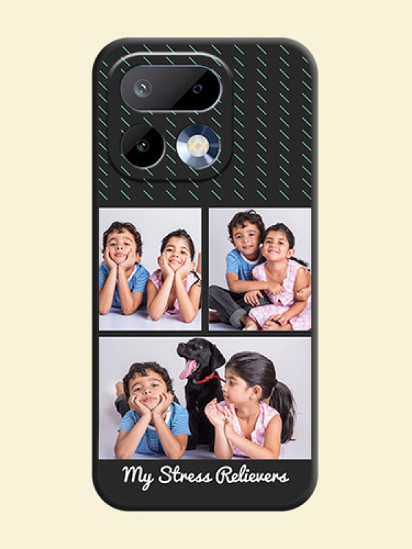 Cross Dotted Pattern with 2 Image Holder On Space Black Custom Soft Matte Mobile Back Cover - Realme 16 Pro 5G