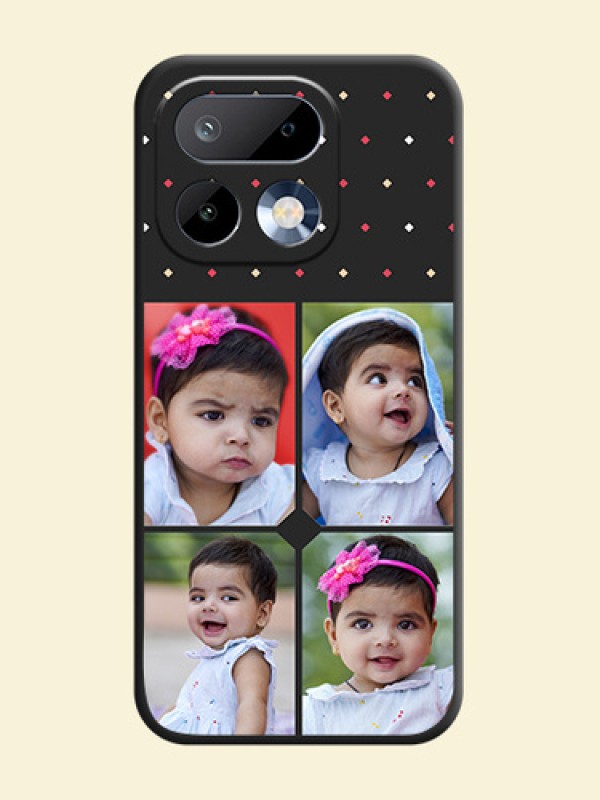 Multicolor Dotted Pattern with 4 Image Holder On Space Black Custom Soft Matte Mobile Back Cover - Realme 16 Pro 5G