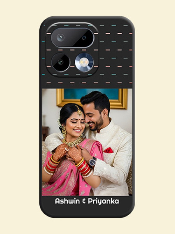 Line Pattern Design with Text On Space Black Custom Soft Matte Mobile Back Cover - Realme 16 Pro 5G