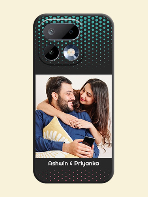 Faded Dots with Grunge Photo Frame and Text On Space Black Custom Soft Matte Mobile Back Cover - Realme 16 Pro 5G