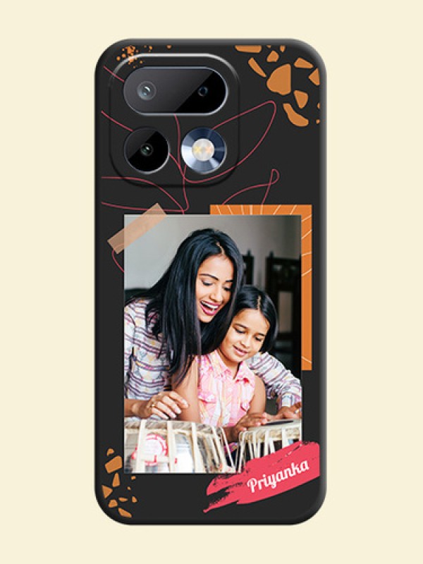 Orange Photo Frame On Space Black Custom Soft Matte Mobile Back Cover - Realme 16 Pro 5G