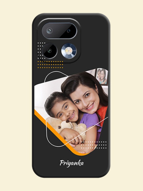 Yellow Triangle on Photo On Space Black Custom Soft Matte Mobile Back Cover - Realme 16 Pro 5G