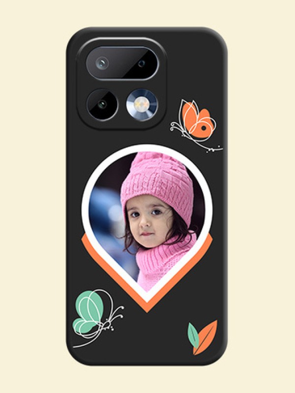 Upload Pic With Simple Butterly Design On Space Black Custom Soft Matte Mobile Back Cover - Realme 16 Pro 5G