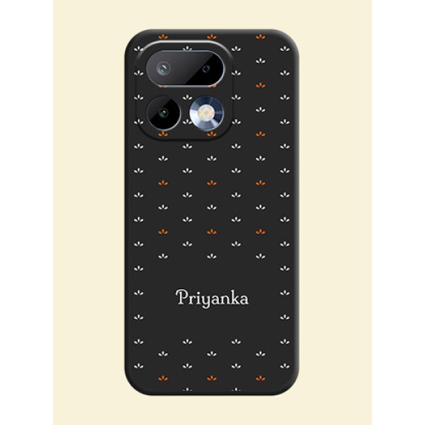 Simple Pattern With Custom Text On Space Black Custom Soft Matte Mobile Back Cover - Realme 16 Pro 5G