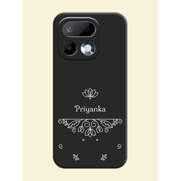 Lotus Garden Custom Text On Space Black Custom Soft Matte Mobile Back Cover - Realme 16 Pro 5G