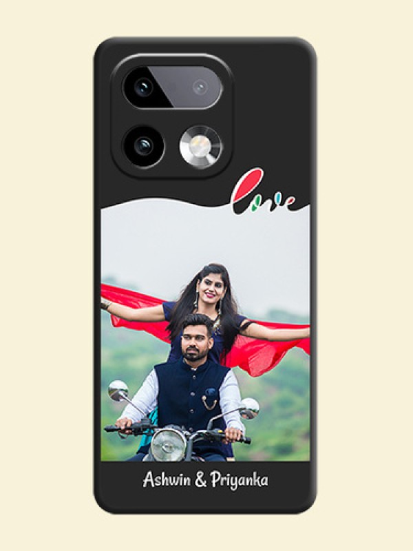 Fall in Love Pattern with Picture on Photo On Space Black Custom Soft Matte Mobile Back Cover - Realme 16 Pro Plus 5G